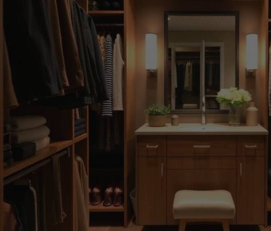 Diseño a la medida de vestidor con tocador